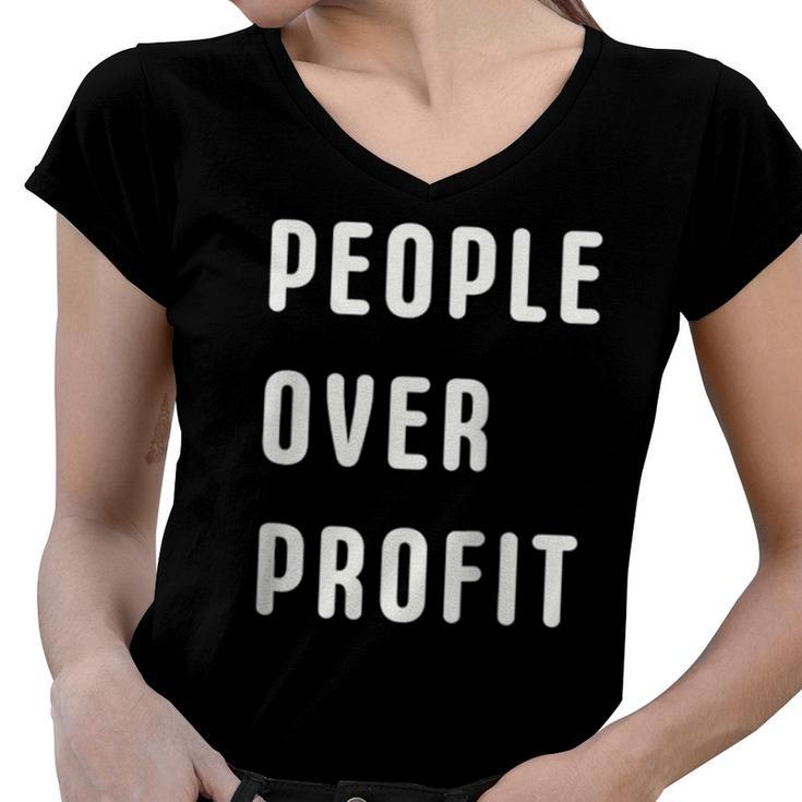 People Over Profit Anti Capitalism Protest Raglan Baseball Tee Women V-Neck T-Shirt