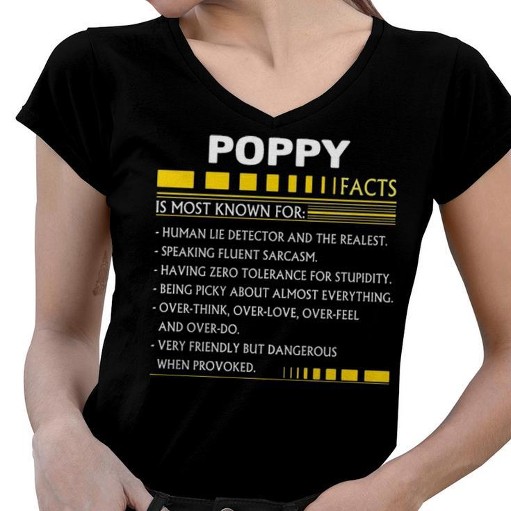 Poppy Name Gift   Poppy Facts Women V-Neck T-Shirt