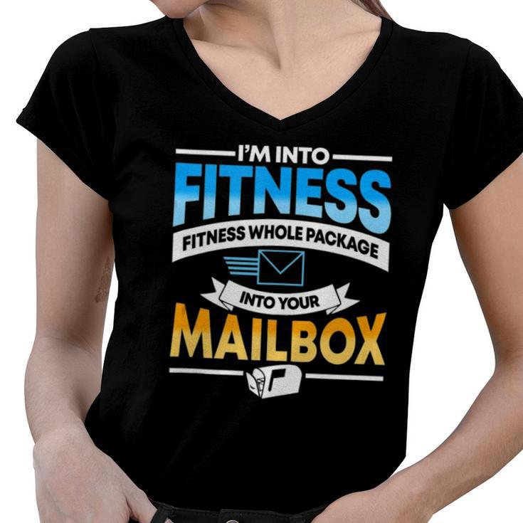 Postal Worker Funny Mail Carrier Mailman Post Office  Women V-Neck T-Shirt
