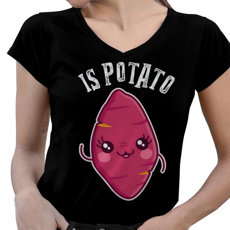 Potato Funny Late Night Television Women V-Neck T-Shirt