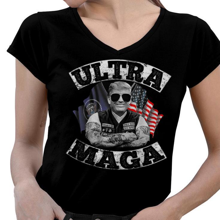 Proud Ultra Maga V7 Women V-Neck T-Shirt