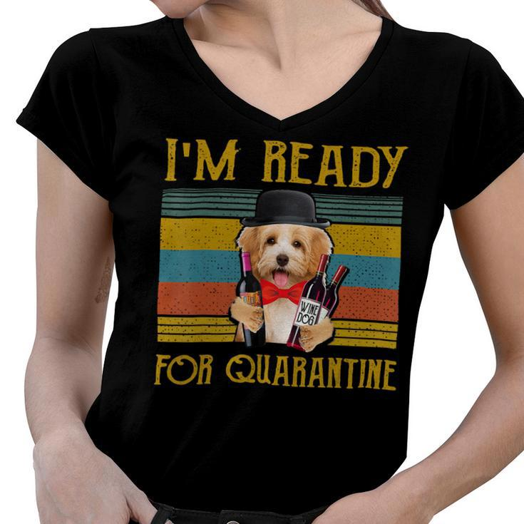 Quarantine Havanese Funny For Man And Woman V3 Women V-Neck T-Shirt