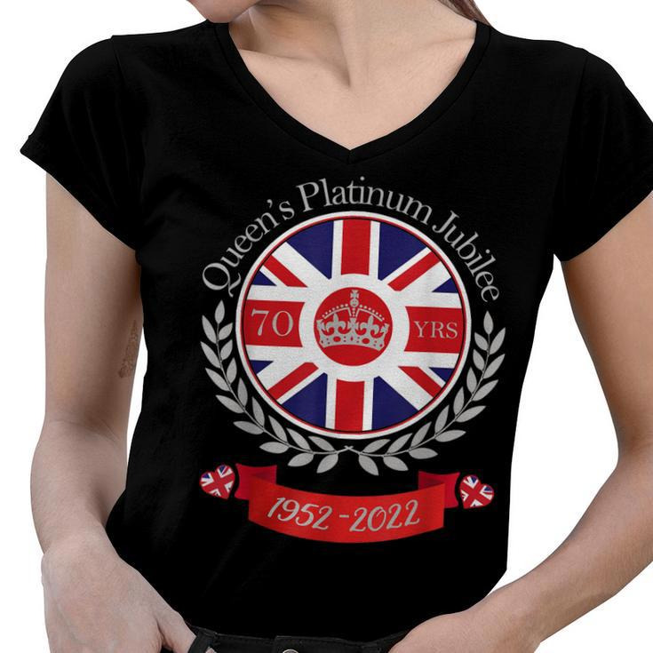 Queens Platinum Jubilee 1952 - 2022  Women V-Neck T-Shirt