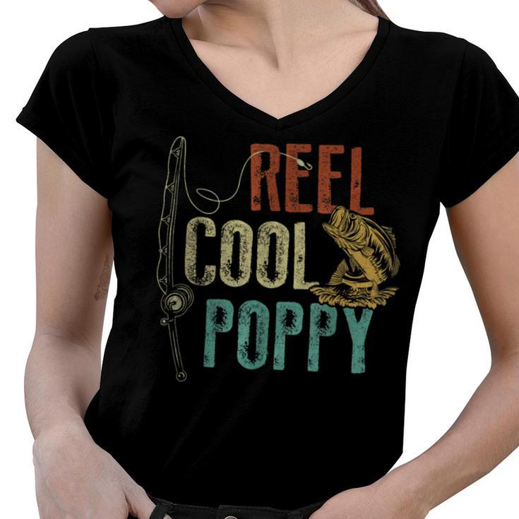 Reel Cool Poppy Funny V2 Women V-Neck T-Shirt