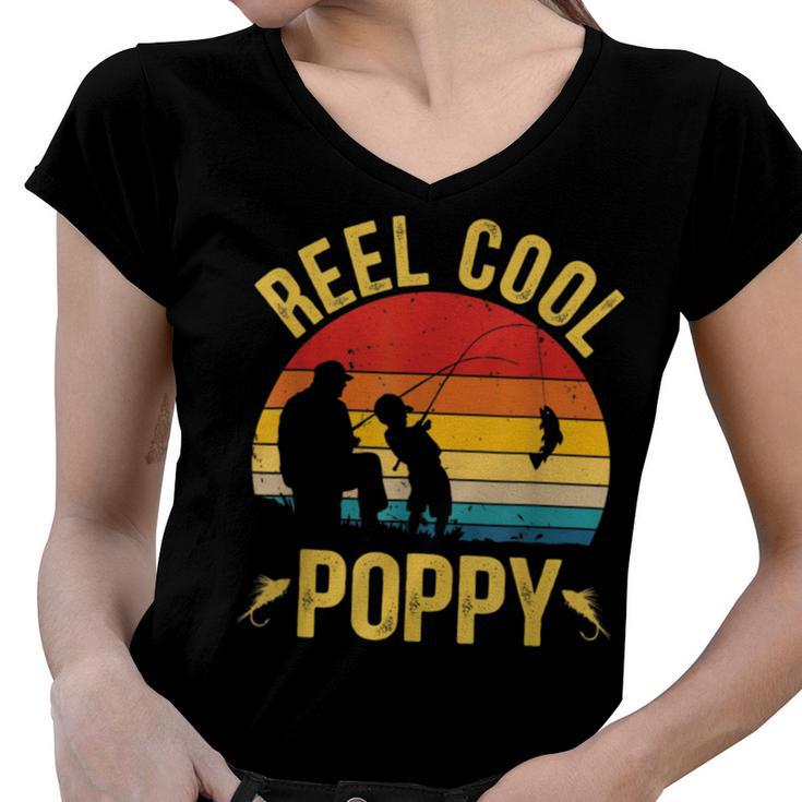 Reel Cool Poppy Funny V3 Women V-Neck T-Shirt