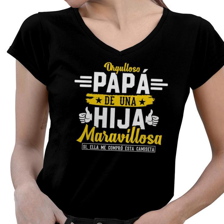 Regalo Para Papa De Una Hija Maravillosa Regalos Para Hombre Women V-Neck T-Shirt