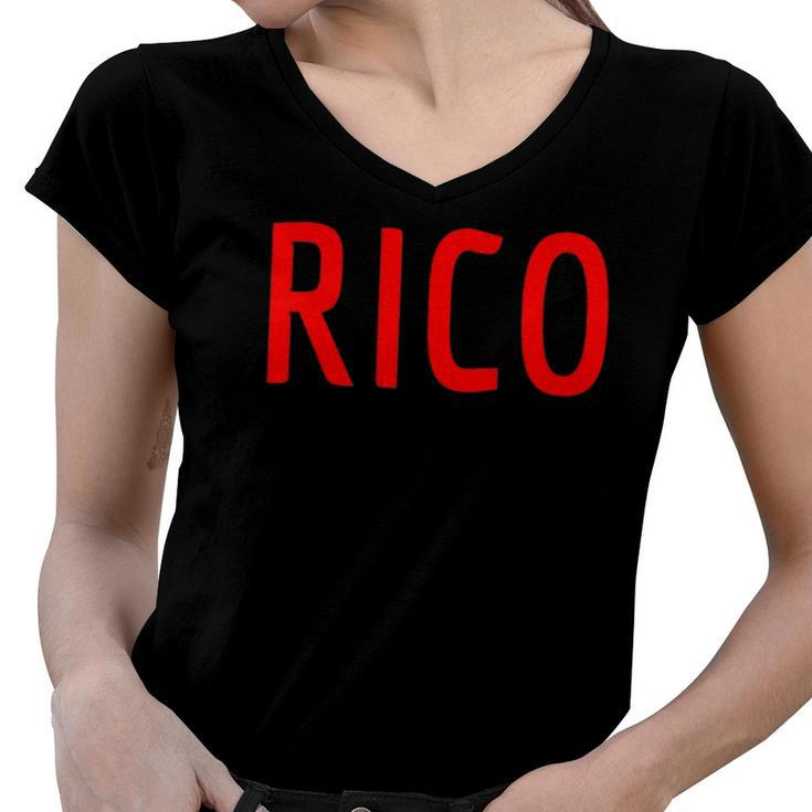 Rico - Puerto Rico Three Part Combo Design Part 3 Puerto Rican Pride Women V-Neck T-Shirt