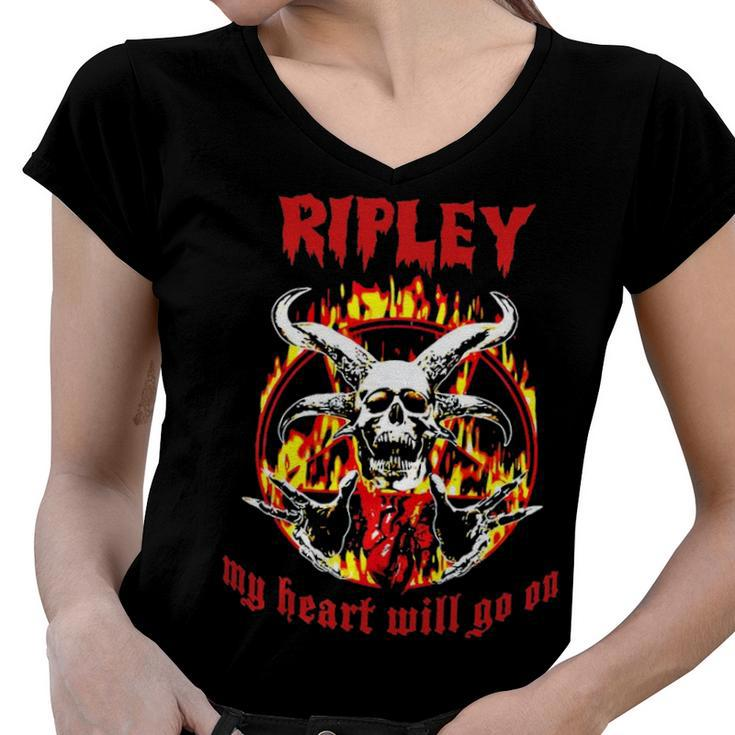 Ripley Name Gift   Ripley Name Halloween Gift Women V-Neck T-Shirt