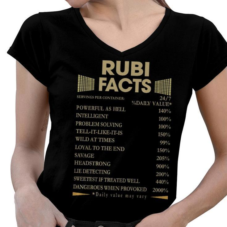 Rubi Name Gift   Rubi Facts Women V-Neck T-Shirt
