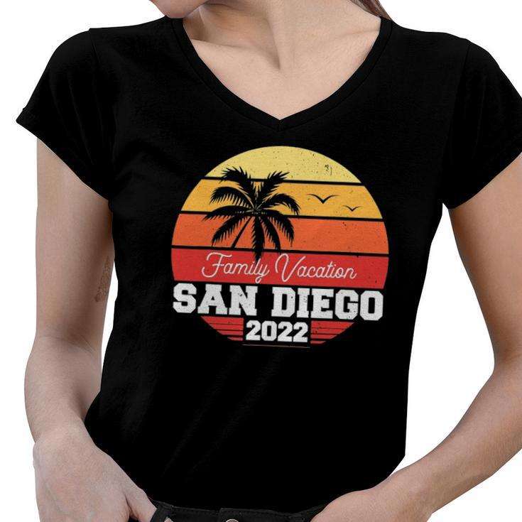 San Diego Family Vacation 2022 Matching Family Group Women V-Neck T-Shirt