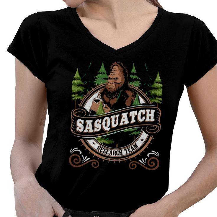 Sasquatch Research Team - Funny Bigfoot Fan Women V-Neck T-Shirt