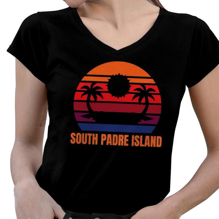 South Padre Island Vacation State Of Texas Women V-Neck T-Shirt