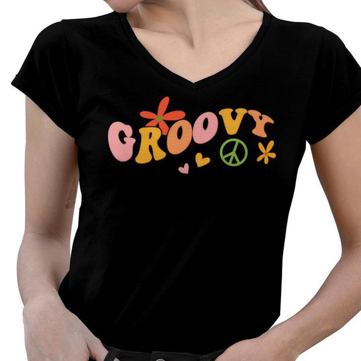 Stay Groovy Hippie   V3 Women V-Neck T-Shirt