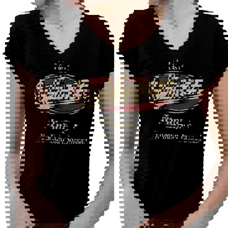 Sullivan Shirt Personalized Name Gifts T Shirt Name Print T Shirts Shirts With Name Sullivan Women V-Neck T-Shirt