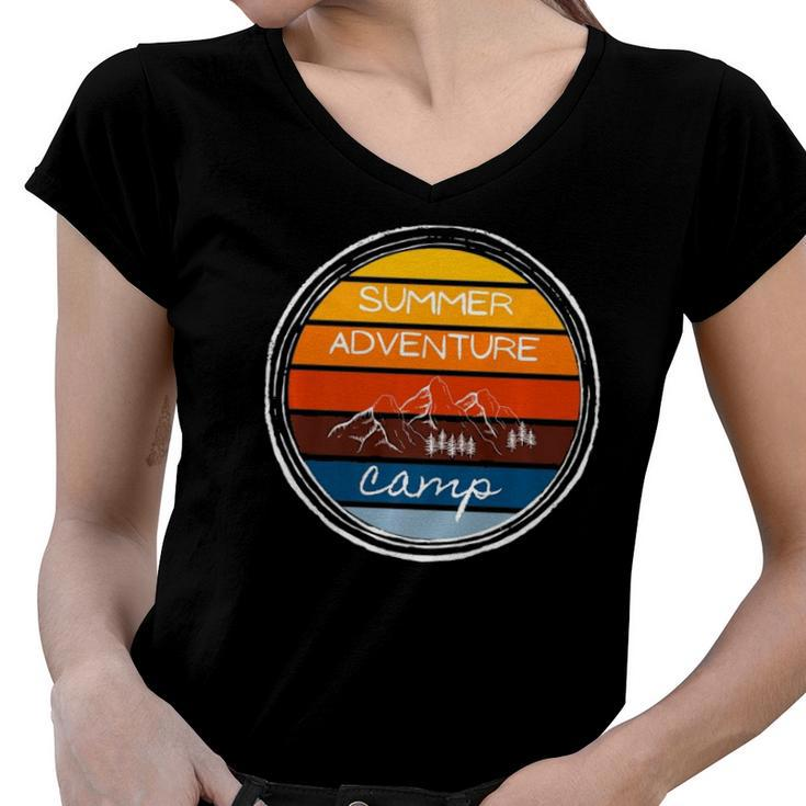 Summer Adventure Awaits Camper  Women V-Neck T-Shirt