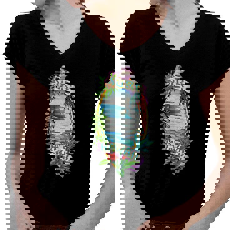 Surf Hawaii Classic Real Vintage Retro 70S Surf Women V-Neck T-Shirt