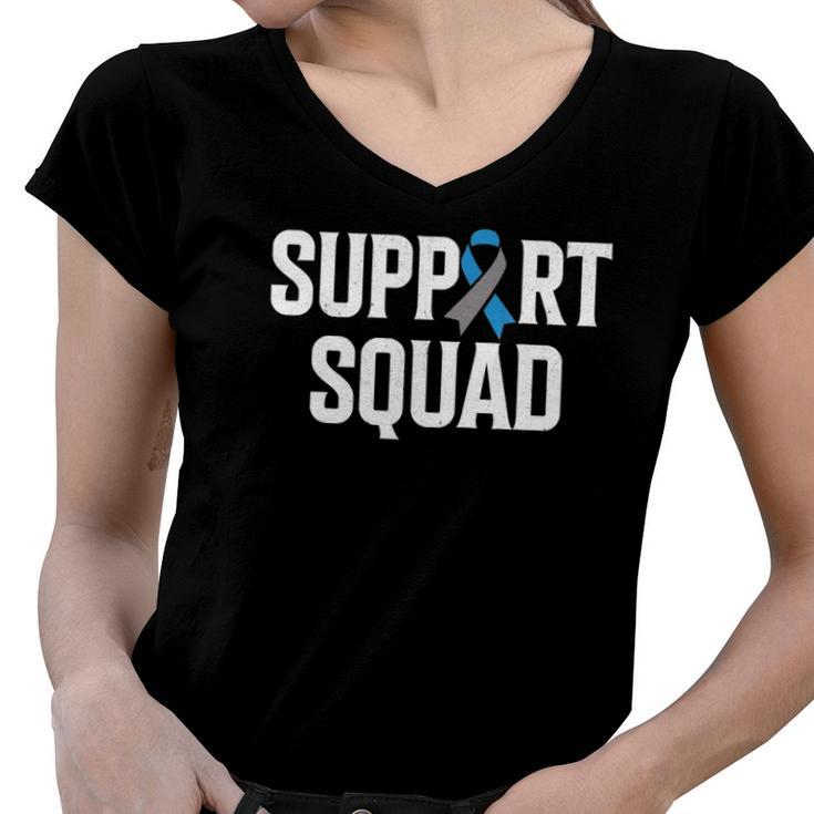 T1d Warrior Support Squad Type One Diabetes Awareness Women V-Neck T-Shirt