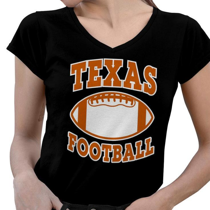 Texas Football Football Ball Sport Lover Women V-Neck T-Shirt