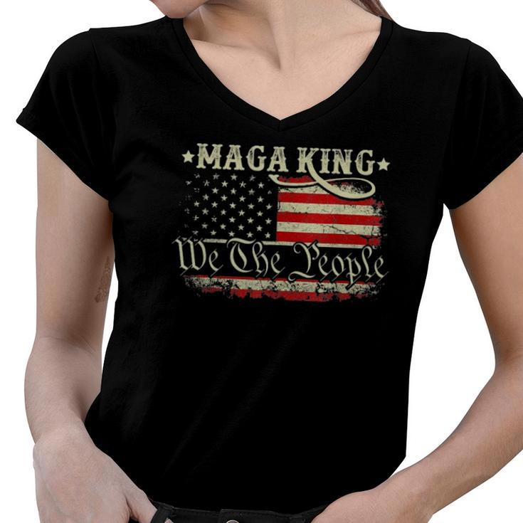 The Great Maga King  Donald Trump Maga King  Women V-Neck T-Shirt