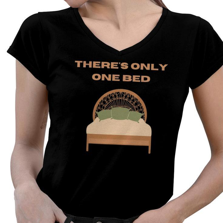 Theres Only One Bed Fanfiction Writer Trope Gift Women V-Neck T-Shirt