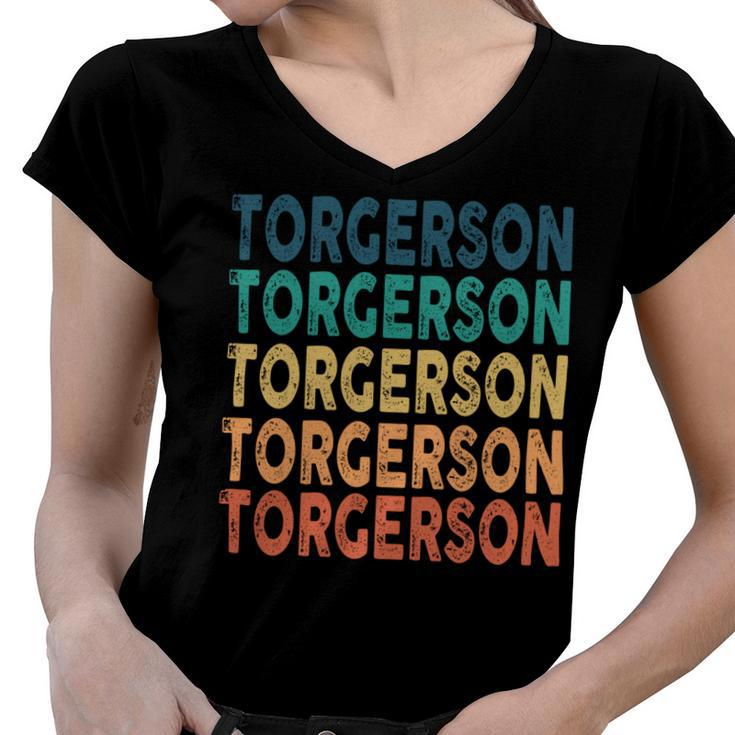 Torgerson Name Shirt Torgerson Family Name V2 Women V-Neck T-Shirt