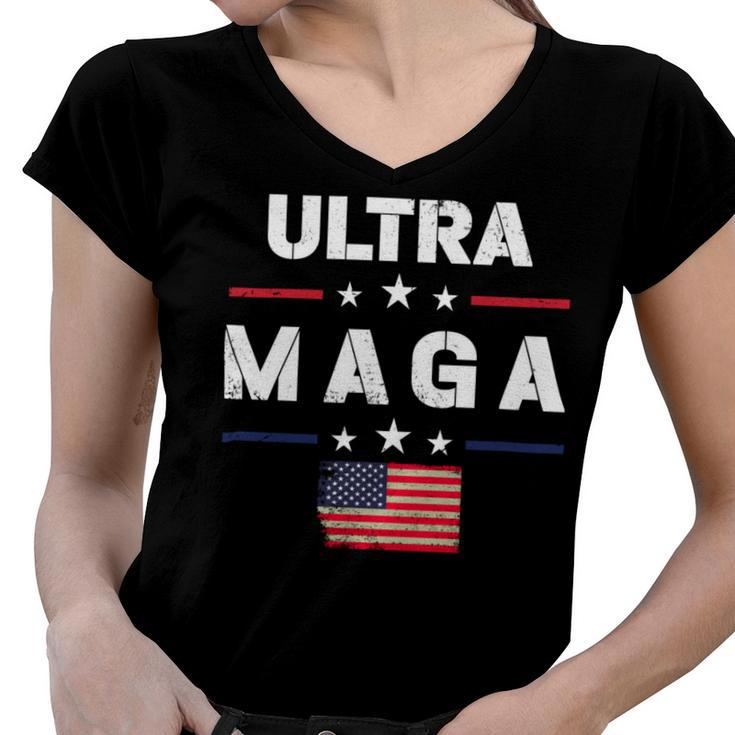 Ultra Maga And Proud Of It  Ultra Maga Women V-Neck T-Shirt