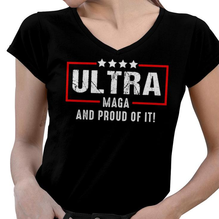 Ultra Maga And Proud Of It  V27 Women V-Neck T-Shirt