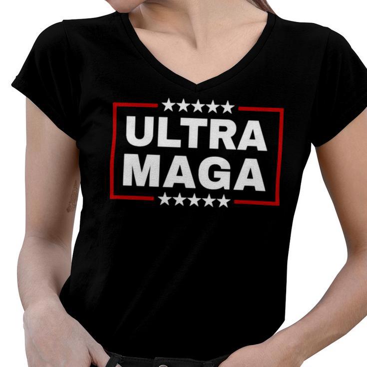 Ultra Maga Pro Trump Shirt Trump 2024 Shirt Donald Trump Shirt Women V-Neck T-Shirt