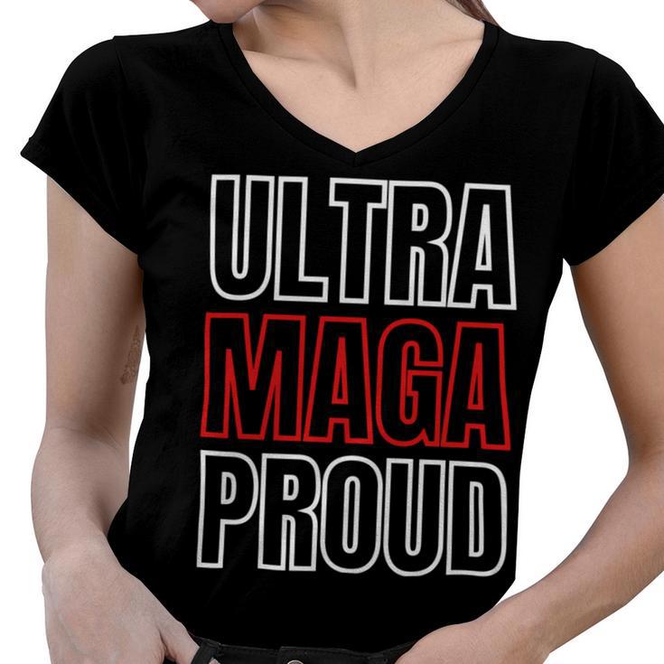 Ultra Maga Proud Patriotic Tshirt V2 Women V-Neck T-Shirt