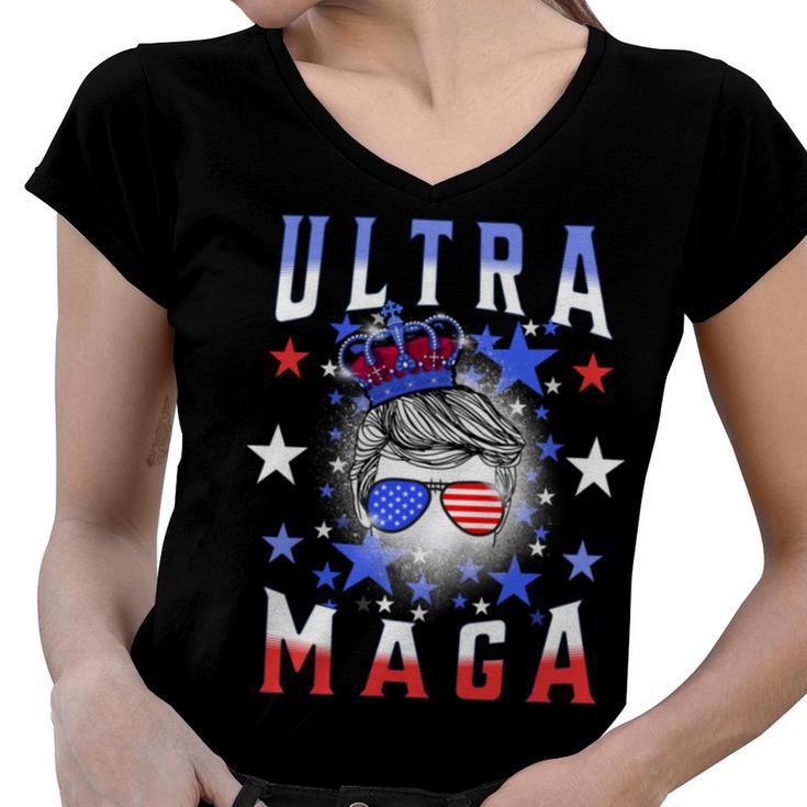 Ultra Maga  The Return Of The Great Maga King   V2 Women V-Neck T-Shirt