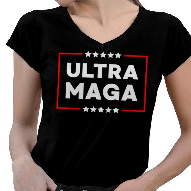 Ultra Maga Trump V3 Women V-Neck T-Shirt