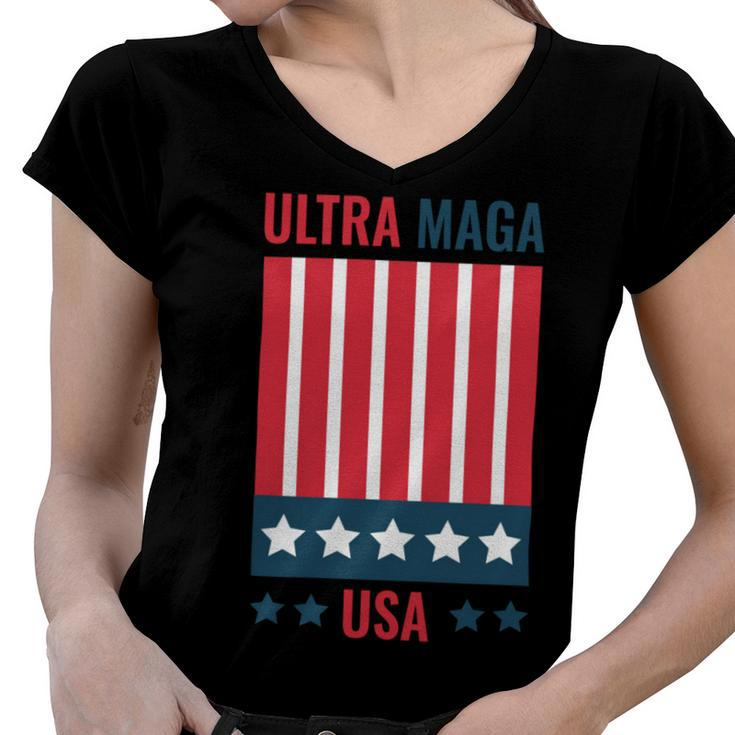 Ultra Maga Usa Women V-Neck T-Shirt