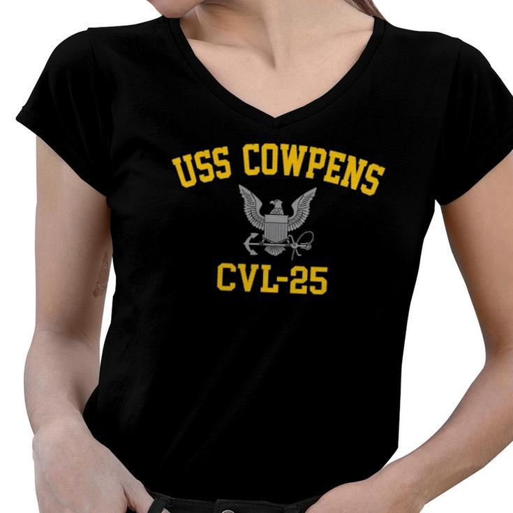 Uss Cowpens Cvl-25 Armed Forces Women V-Neck T-Shirt