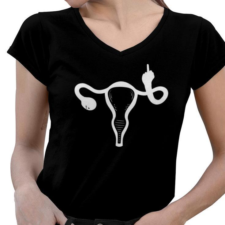 Uterus My Body My Choice Pro Choice Feminist Womens Rights Women V-Neck T-Shirt