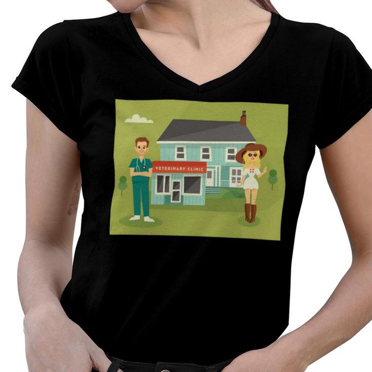 Vet Clinic  386 Trending Shirt Women V-Neck T-Shirt