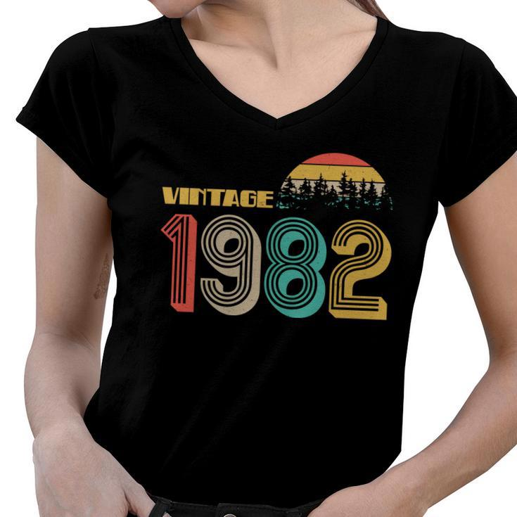 Vintage 1982 Sun Wilderness 40Th Birthday  V2 Women V-Neck T-Shirt