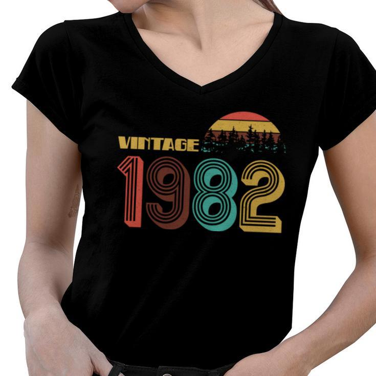 Vintage 1982 Sun Wilderness 40Th Birthday  Women V-Neck T-Shirt