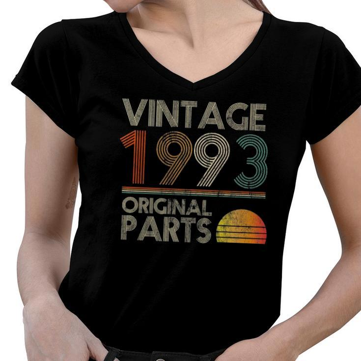 Vintage Original Parts Birthday 1993 29Th Retro Style  Women V-Neck T-Shirt