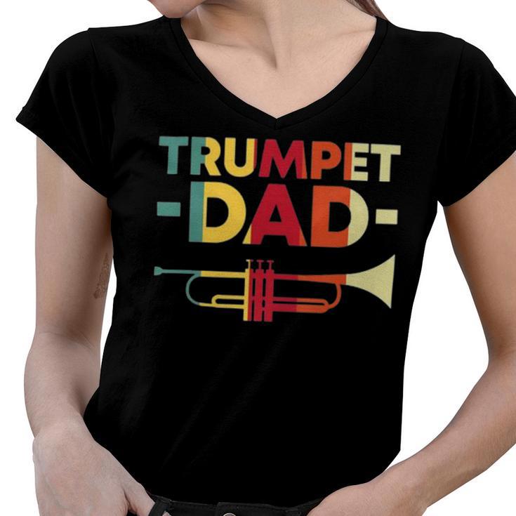 Vintage Trumpet Cool Retro Trumpet Player 159 Shirt Women V-Neck T-Shirt