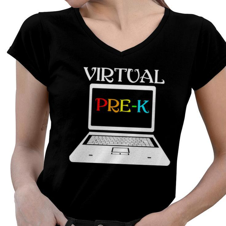 Virtual Prek  Women V-Neck T-Shirt