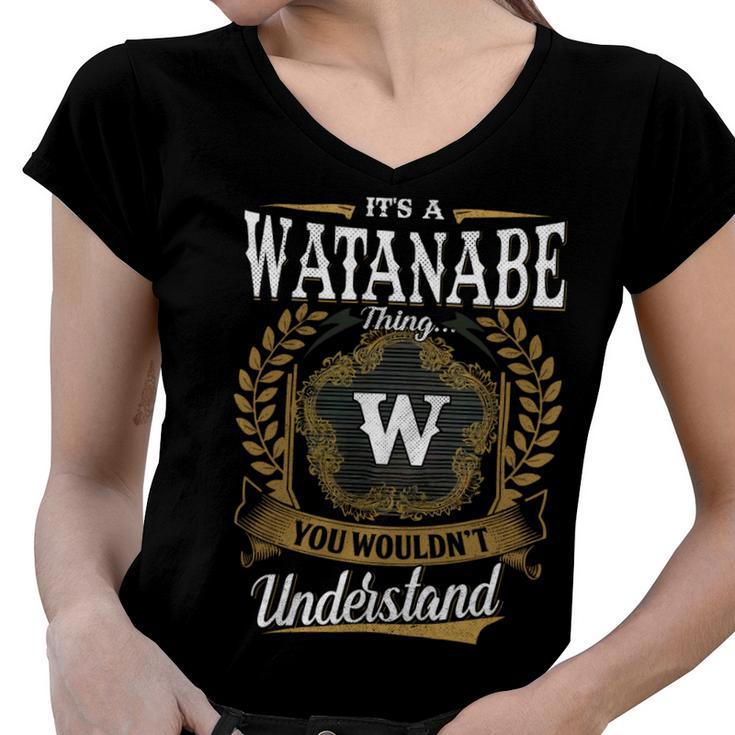 Watanabe Blood Runs Through My Veins Name V2 Women V-Neck T-Shirt