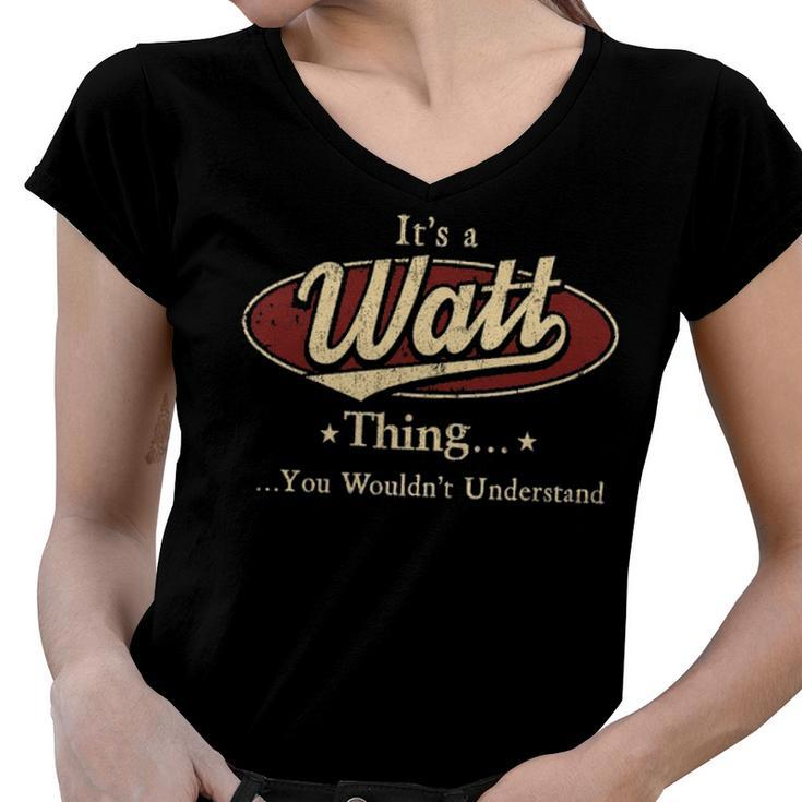 Watt Shirt Personalized Name Gifts T Shirt Name Print T Shirts Shirts With Name Watt Women V-Neck T-Shirt
