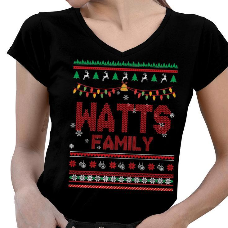 Watts Name Gift   Watts Family Women V-Neck T-Shirt