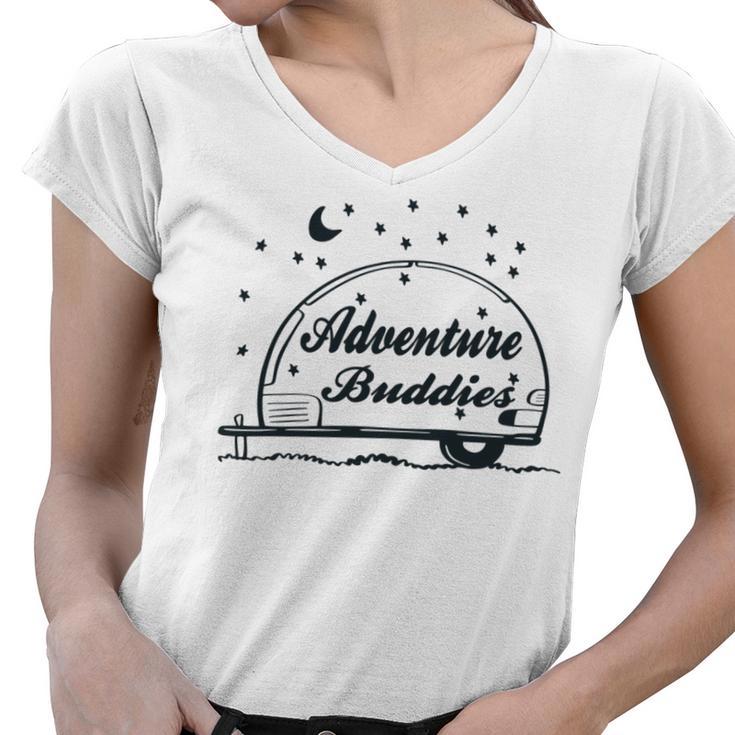 Adventure Buddies Couples  Adventure Gift  Travel Gift  Road Trip Gift  Gift For Family Travel   Women V-Neck T-Shirt