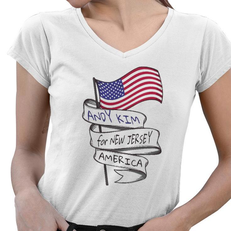 Andy Kim For New Jersey US House Nj-3 Campaign Tee Women V-Neck T-Shirt