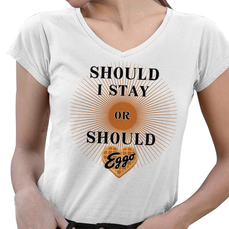 Best Seller  Should I Stay Or Should Eggo Merchandise Women V-Neck T-Shirt