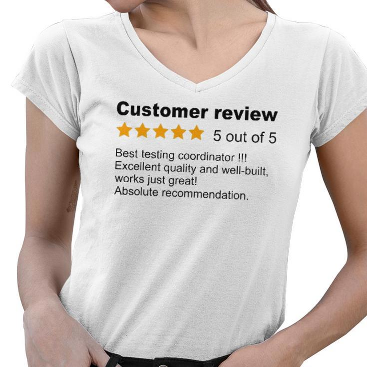 Best Testing Coordinator Funny Review Job Profession Women V-Neck T-Shirt