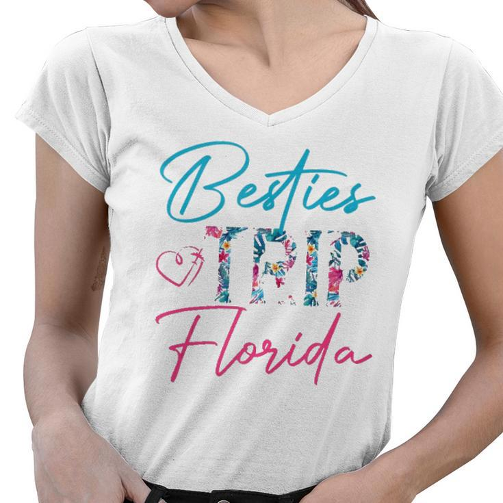 Besties Trip Florida Vacation Matching Best Friend  Women V-Neck T-Shirt