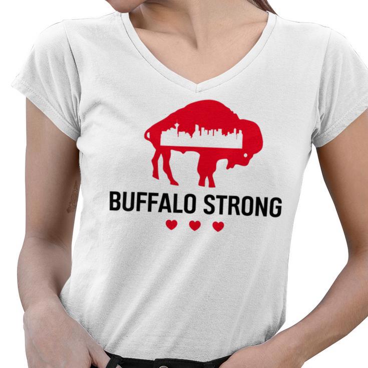 Buffalo Strong Pray For Buffalo  Buffalo Strong Women V-Neck T-Shirt