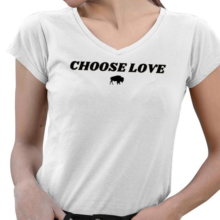 Choose Love Buffalo  Pray For Buffalo V2 Women V-Neck T-Shirt